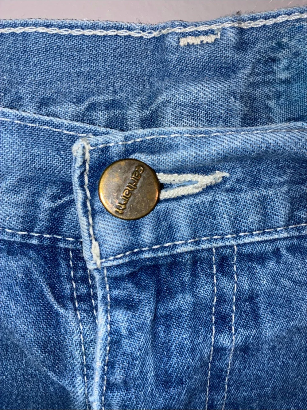 Y2K Carhartt Men's Distressed Dungaree Jeans
